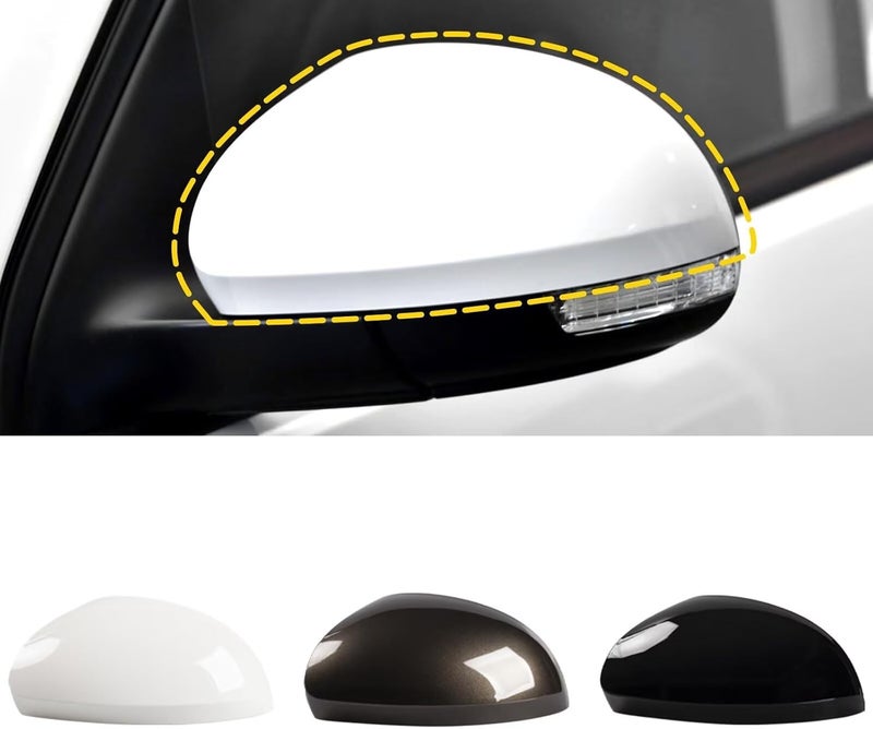 Goholy Car Door Side Rearview Mirror Cover Compatible With VW Tiguan 2009-2017 /Sharan 2012-2019 Side Mirror Cap Housing Rearview Mirror Protective Cover Unpainted Left Driver Side - Image 1